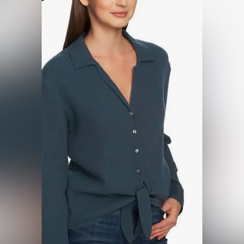 1.State Anthropologie Cotton Gauze Button-down - Picture 1 of 5